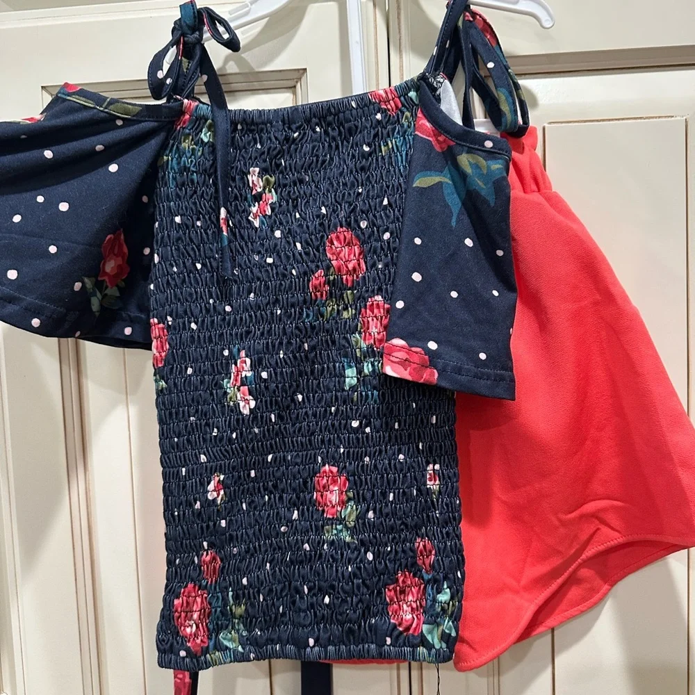 Sparkle in Pink 2-piece floral outfit, girls size 7/8 or 2XL. - Picture 1 of 5